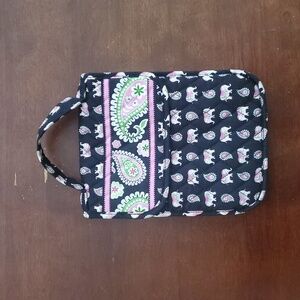 Vera Bradley Let's Do Lunch Black & Pink Elephant Paisley Top Handle Lunch Bag